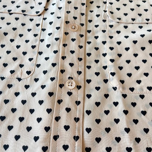 Equipment Silk Heart Print Blouse - Picture 6 of 13